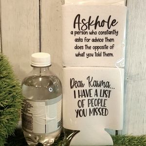 KARMA ASKHOLE beverage drink holder water beer can NWT set of 2